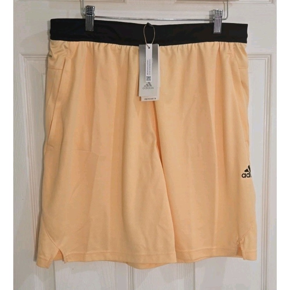 Adidas Mens Shorts LARGE Training Primegreen Axis KNT 3.0 Orange HN3090 - Picture 2 of 8